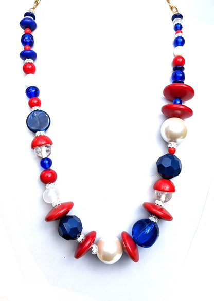 Election Collection USA Power Red White Blue Necklace Gay Isber-Gay Isber Designs