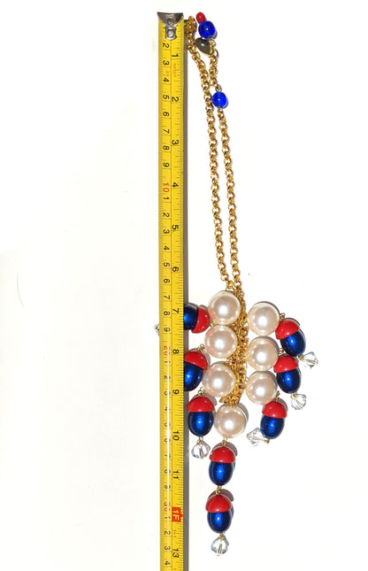 Election Collection Amazing USA Red White Blue Vintage Pearls Beads Necklace Gay Isber-Gay Isber Designs