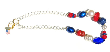 Election Collection Red White Blue Statement Necklace 23 inches Gay Isber-Gay Isber Designs