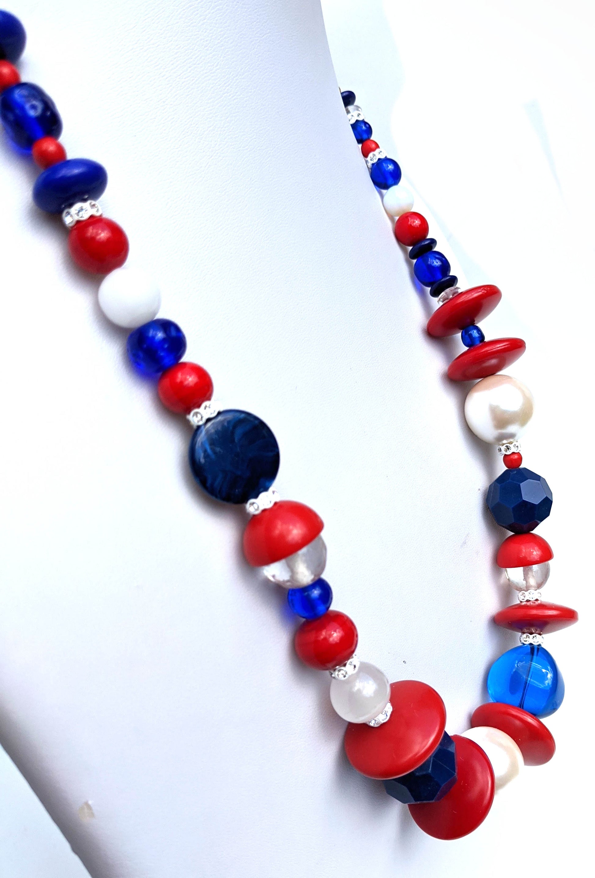 Election Collection USA Power Red White Blue Necklace Gay Isber-Gay Isber Designs