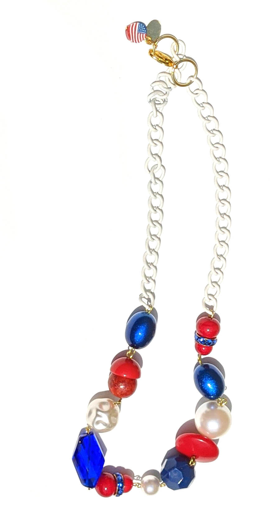 Election Collection Red White Blue Statement Necklace 23 inches Gay Isber-Gay Isber Designs