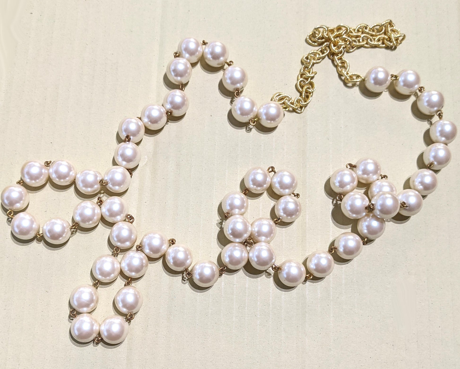 Vintage Long Strand of Pearls Hand Linked and Adjustable Necklace by Gay Isber-Gay Isber Designs