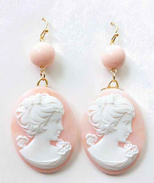 Angel Skin Color Cameo Vintage Earring Gay Isber Sister Collection-Gay Isber Designs