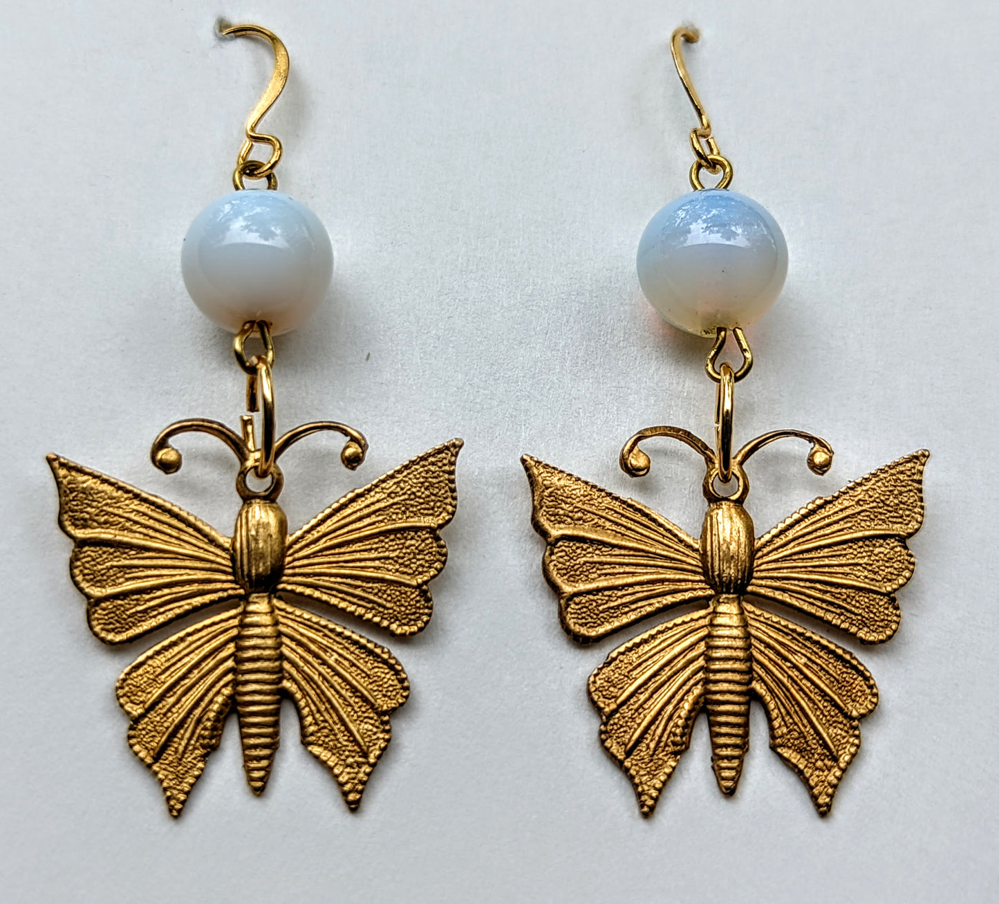 Butterflies with Vintage Opalite Earrings USA Made Gay Isber Free Gift Bag Butterfly-Gay Isber Designs