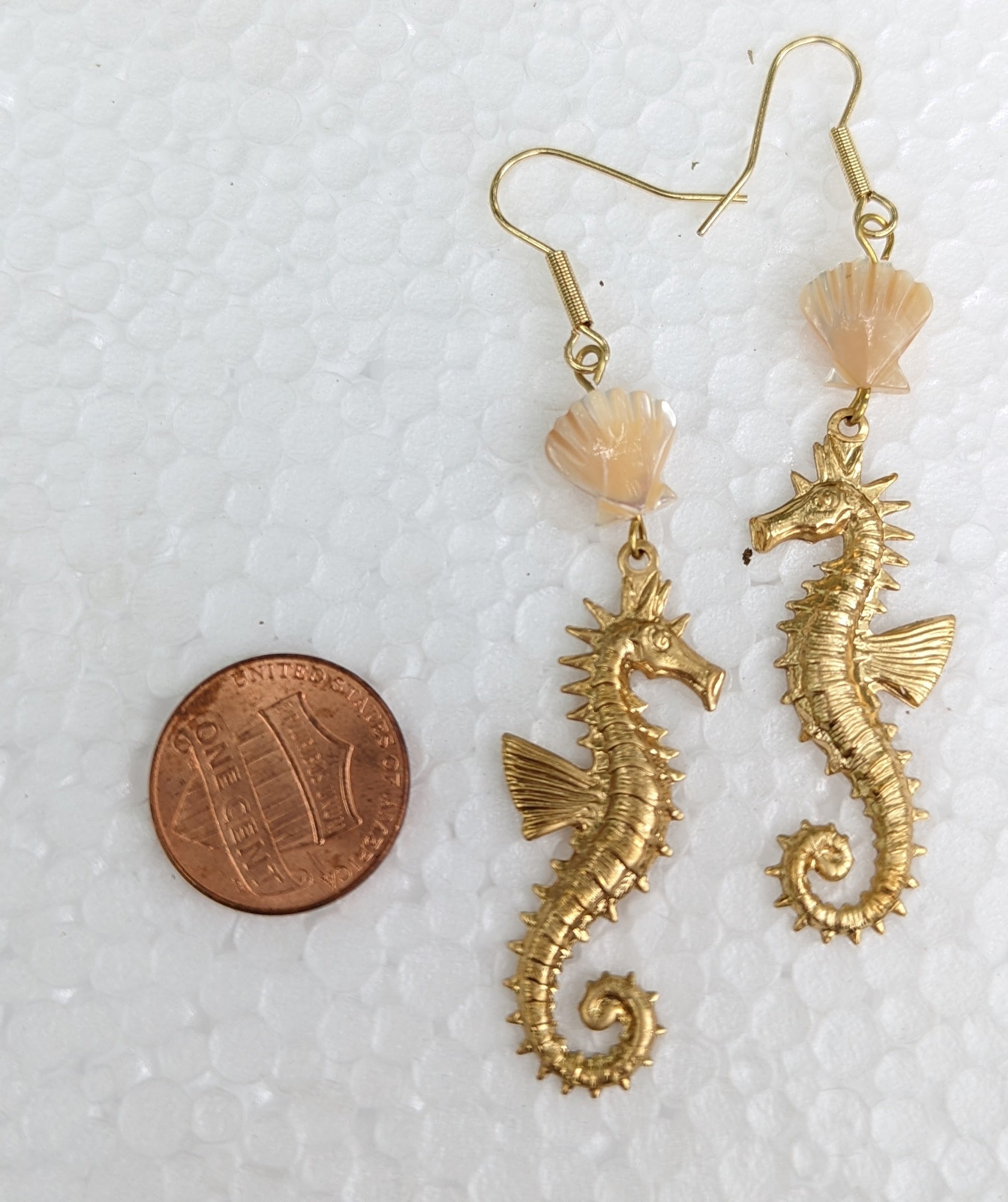 Seahorse MOP Shell Earrings USA Made Sustainable Jewelry Gay Isber Free Gift bag-Gay Isber Designs