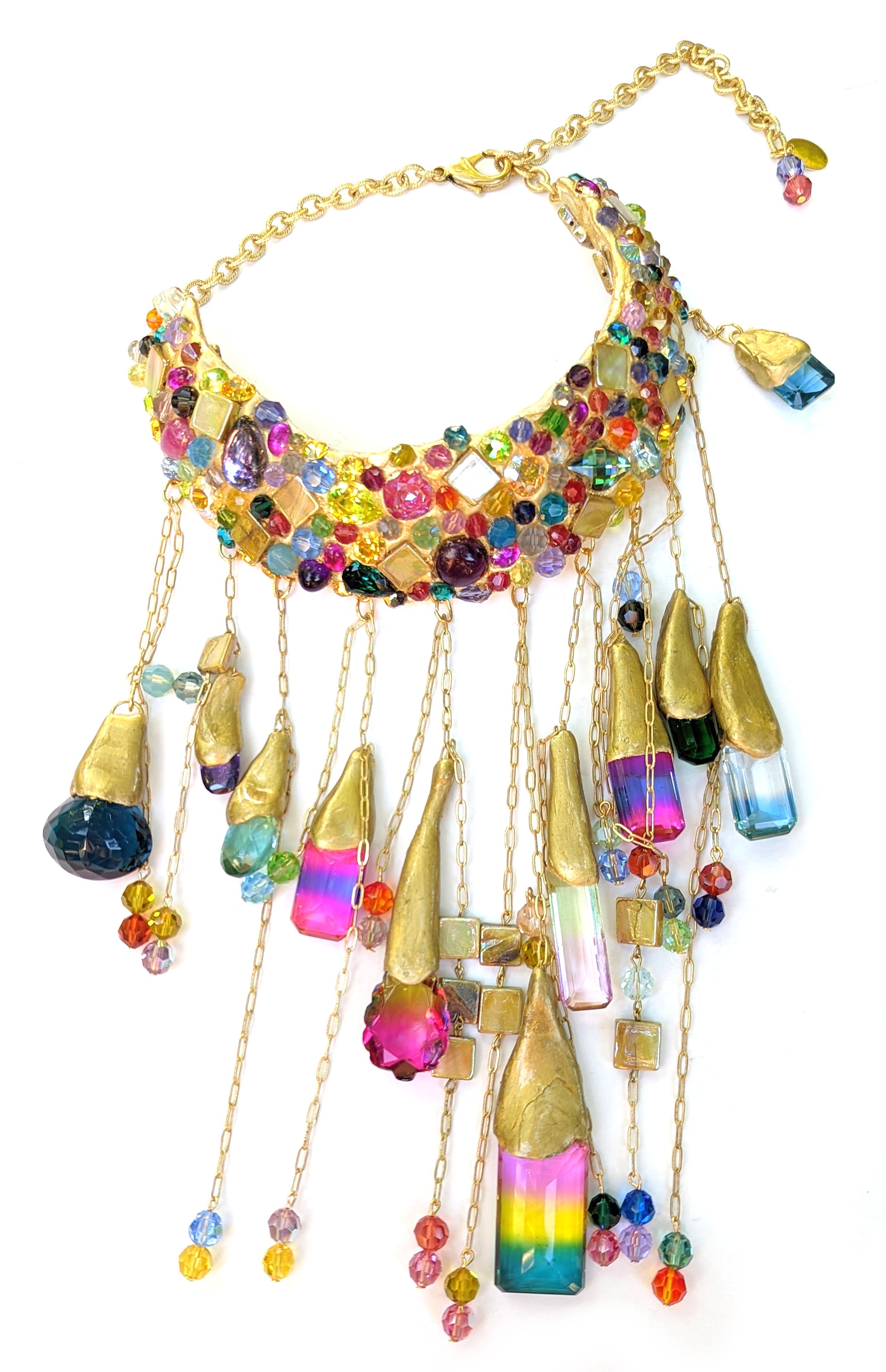 Rainbow Sugar Necklace Lab-Made Gems Swarovski Gay Isber WOW Colorful-Gay Isber Designs