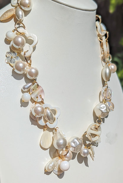 Pearl MOP Collar One of a Kind Necklace by Gay Isber Amazing-Gay Isber Designs