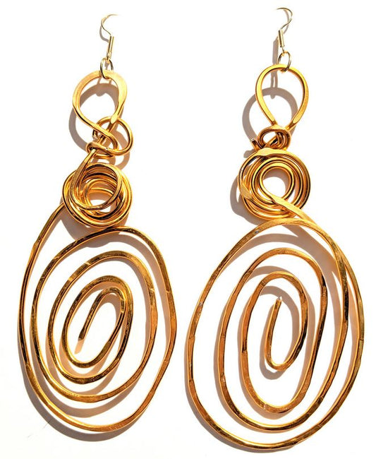 Gold Tone Sugar Tangle Wire Earrings Lightweight Gay Isber Unisex-Gay Isber Designs