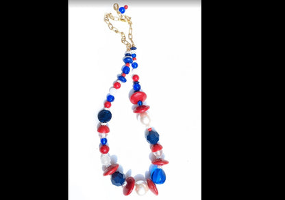 Election Collection USA Power Red White Blue Necklace Gay Isber-Gay Isber Designs