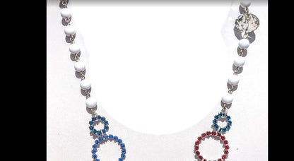 Election Collection Swarovski Circles USA Red White Blue Necklace Gay Isber-Gay Isber Designs