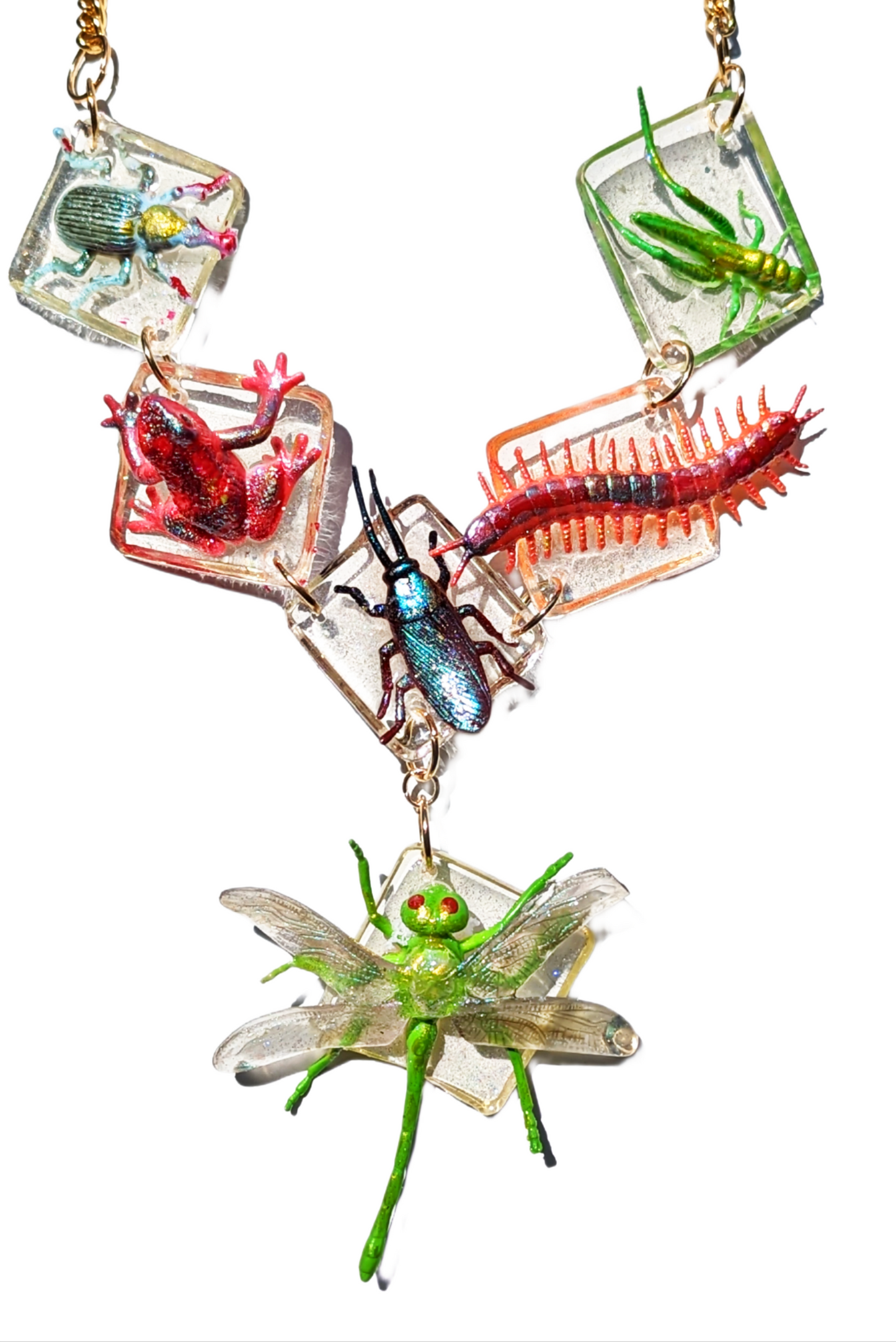 Bug Art Halloween Art Necklace Gay Isber one of a kind USA Made 1 of 1 unisex-Gay Isber Designs