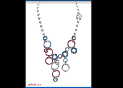 Election Collection Swarovski Circles USA Red White Blue Necklace Gay Isber-Gay Isber Designs