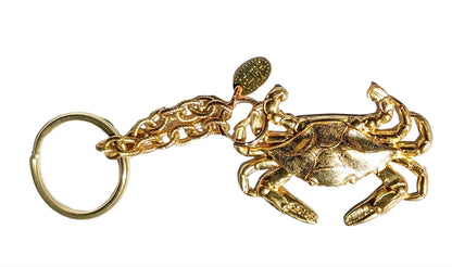 Crab Brass Key Chain 100% USA made Gay Isber gift bag-Gay Isber Designs