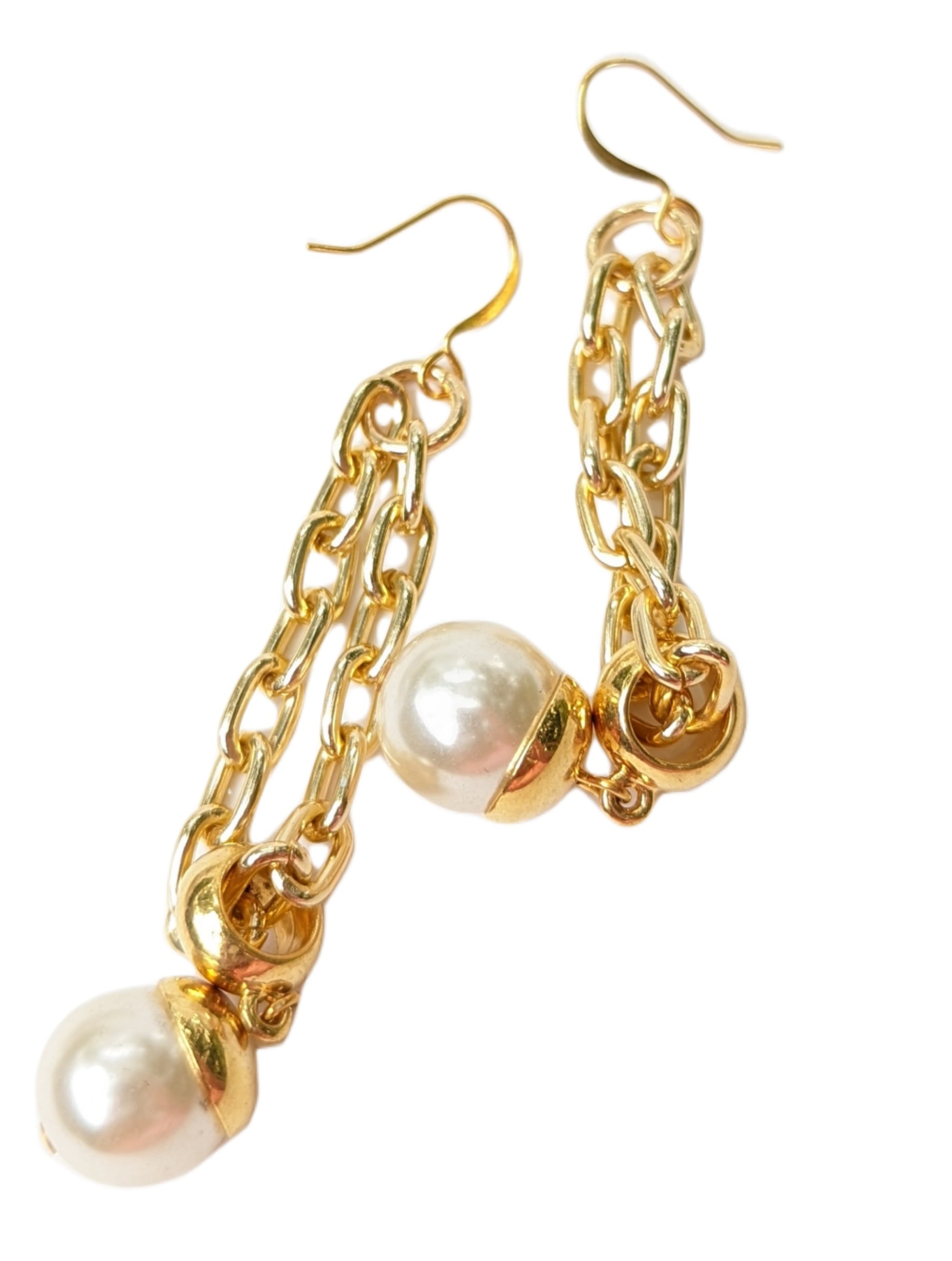 Chains and Pearls Gold Sexy Earrings Gay Isber Handmade USA Made sustainable jewelry-Gay Isber Designs