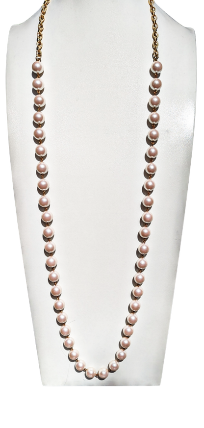 Long Sustainable Vintage Handlinked 14mm Pearls Adjustable Gay Isber Necklace-Gay Isber Designs