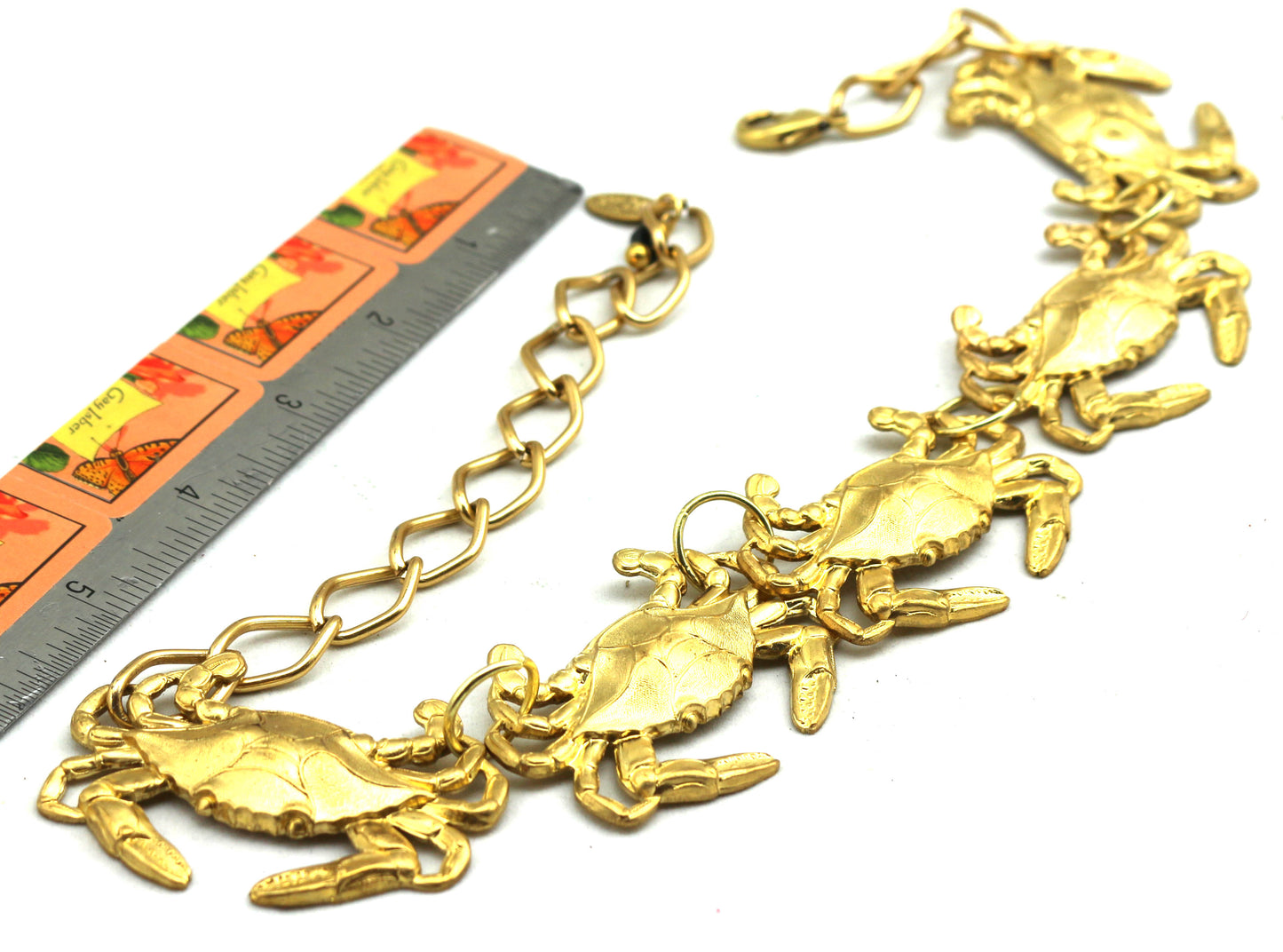 Crab Collar Necklace USA Made Brass highly detailed 18 inches adjustable Gay Isber-Gay Isber Designs