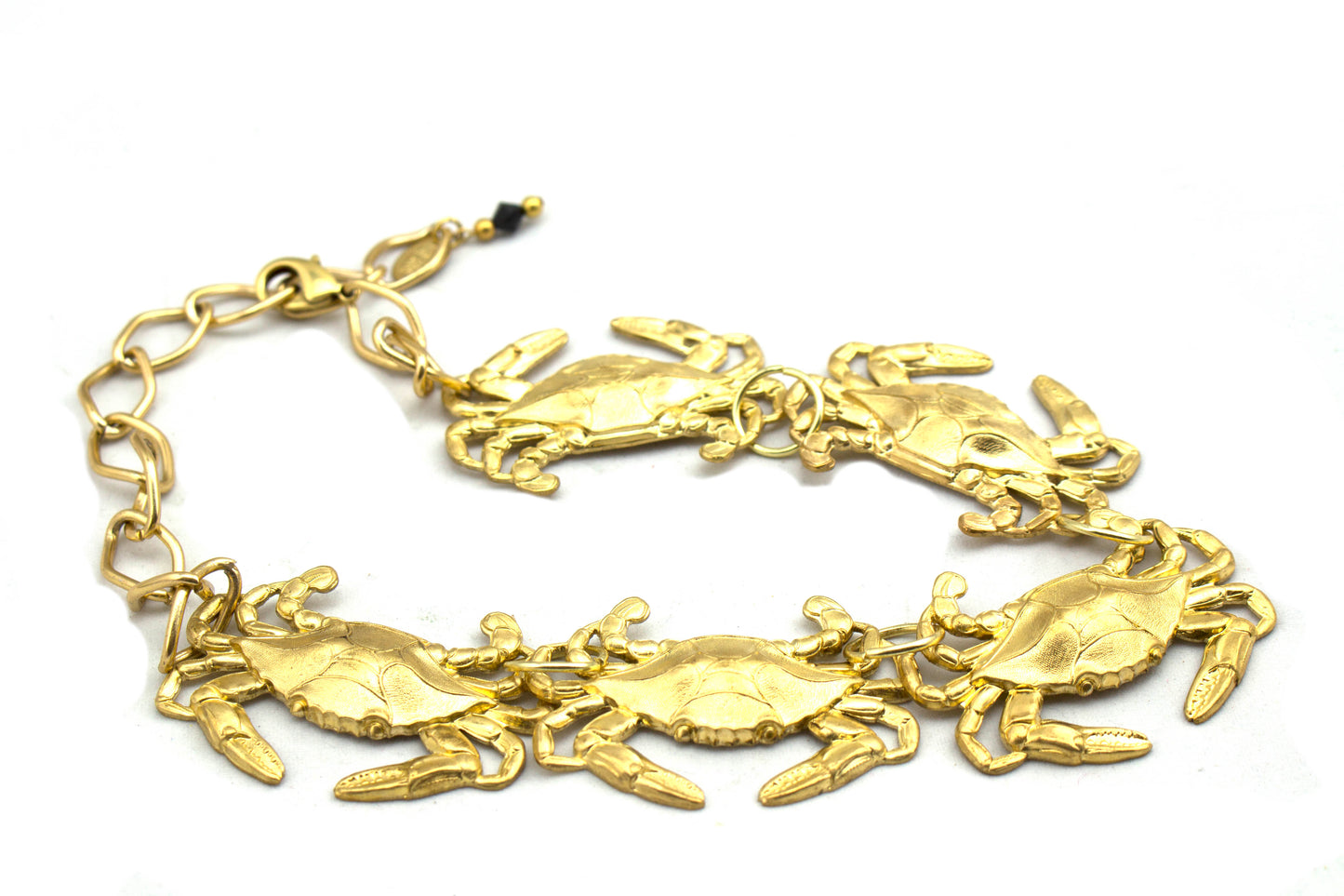 Crab Collar Necklace USA Made Brass highly detailed 18 inches adjustable Gay Isber-Gay Isber Designs