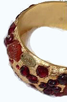 Swarovskis + Vintage + Gold Bangle Bracelets Each Many Colors: Purple, Red, Blue, Green, Pearl, Multi Unique Gay Isber-Gay Isber Designs