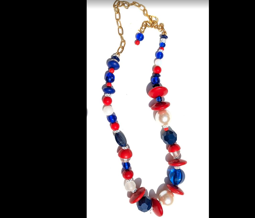 Election Collection USA Power Red White Blue Necklace Gay Isber-Gay Isber Designs