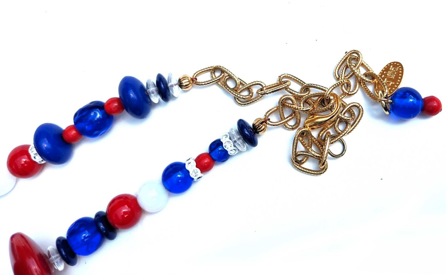 Election Collection USA Power Red White Blue Necklace Gay Isber-Gay Isber Designs