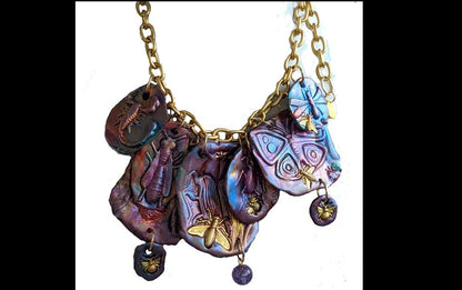 Amazing Colorful Bug One of a Kind Art Necklace Gay Isber-Gay Isber Designs