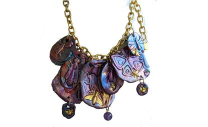 Amazing Colorful Bug One of a Kind Art Necklace Gay Isber-Gay Isber Designs